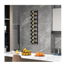 Rust Proof Metal Wall Mounted Wine Rack For 9 Bottles