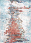 Moonlit Hearth Blue Abstract Rug
