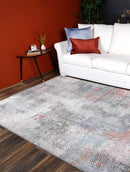 Pearl Hearth Grey Tribal Rug