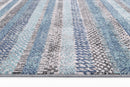 Lunar Hearth Blue Grey Tribal Rug