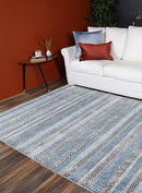 Lunar Hearth Blue Grey Tribal Rug