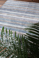 Lunar Hearth Blue Grey Tribal Rug