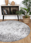 Sunset Hearth Ivory Grey Round Rug