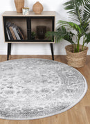 Golden Hearth Grey Ivory Round Rug