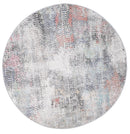 Pine Hearth Grey Tribal Round Rug