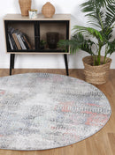 Pine Hearth Grey Tribal Round Rug
