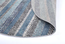 Maple Hearth Blue Grey Tribal Round Rug