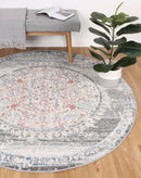 Zephyr Hearth Grey Round Rug