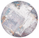 Dawn Hill Grey Abstract Round Rug