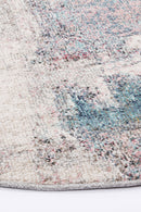 Dawn Hill Grey Abstract Round Rug