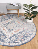 Willow Hearth Navy Multi Round Rug
