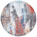 Azure Hill Multi Abstract Round Rug