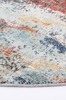 Azure Hill Multi Abstract Round Rug