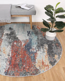 Azure Hill Multi Abstract Round Rug