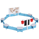 Kids Sandpit Wooden Round Sand Pit with Cover Funnel Bench Seat Beach Toys 215cm