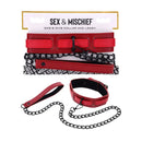 S And M Exs And Ohs Collar And Leash Red Neck Restraint