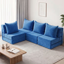4 Pack Folding Sofa Bed L-Shaped Modular Floor Sofas Foam Futons Couches