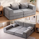 5-in-1 Convertible Sofa Bed Floor Mattress Modular Boneless Curved Couch