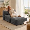 Foldable Bean Bag Sofa Bed Cloud Couch Boneless Floor Lounger Chair Grey