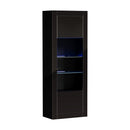 Display Cabinet Sideboard Storage Cupboard LED 170cm Black