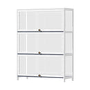 Display Cabinet 3 Tiers Clear Door White