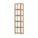 Display Cabinet Slim 5-Tier Shelves Clear Oak