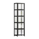 Storage 5-Tier Shelves Display Cabinet Bookcase Rack Black