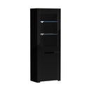 Display Cabinet Sideboard High Gloss Cupboard LED Black