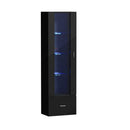 Buffet Sideboard LED High Gloss Glass Door Black