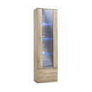 Display Cabinet LED Light High Gloss Door Natural