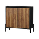 2x Sideboard Storage Cabinet Cupboard 2 Doors Table Walnut