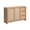 Buffet Sideboard Cabinet Rattan 3 Drawer Hallway Table