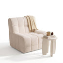 Single Boneless Sofa & Round End Table Set White