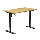 Oikiture Electric Standing Desk Single Motor Black and Oak 140cm