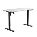 Oikiture Electric Standing Desk Single Motor Black and White 140cm