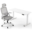 Standing Desk Office Chair Sit Stand Ergonomic Combo 140cm White