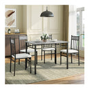 5 Piece Dining Table Set With 4 High Back Chairs 1 Rectangular Table