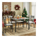 5 Piece Dining Table Set With 4 High Back Chairs 1 Rectangular Table
