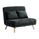 Sofa Bed Chair Chenille Recliner Love Sofa Double Charcoal