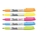 Sharpie Neon Permanent Marker Fine Point Asst Pack Of 5