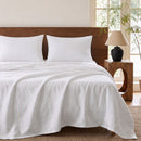 King 500TC Cotton 4Pcs Sheet Set with 40cm Extra Deep Pocket for Thick Mattresses Sateen Weave for Sweaty Nights White