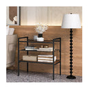 3 Tier Industrial Entryway Table With Removable Panel And Mesh Shelf