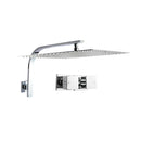 16 Inch Rain Shower Head Stainless Steel Shower Taps Square Chrome