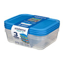 Sistema Nest It Tri Meal Prep Food Containers Pack Of 3 Blue