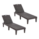 2PCS Sun Lounger Patio Outdoor Furniture Brown