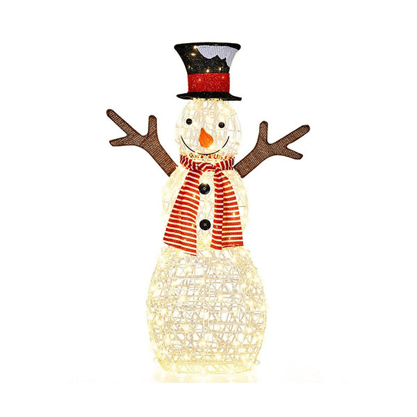 Lighted Standing Snowman With Ground Stakes For Decorations