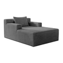 Chaise Chair Corduroy Single Sofa Couch Grey