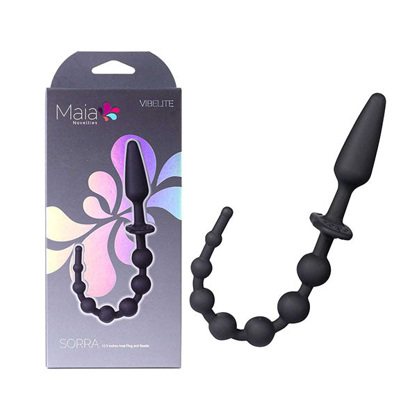 Maia Sorra Black Anal Plug With Beads