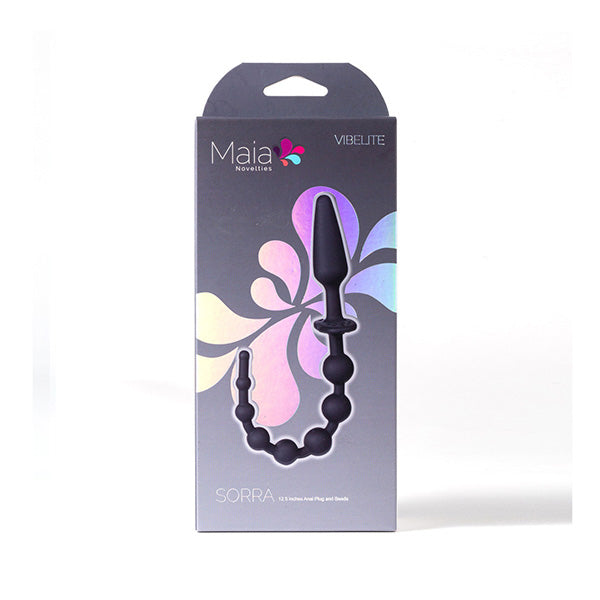 Maia Sorra Black Anal Plug With Beads