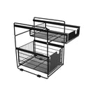 2 Tiers Kitchen Storage Organizer Drawer Sliding Basket Storage Drawer